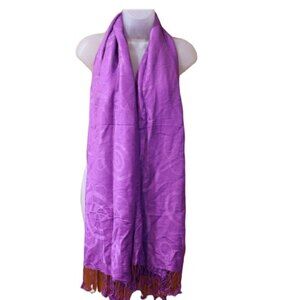 Purple Swirl Print Unbranded Fringe Scarf